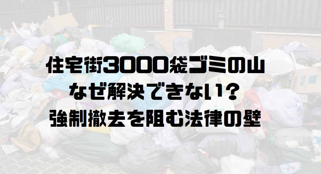 住宅街3000袋ゴミの山なぜ解決できない？
