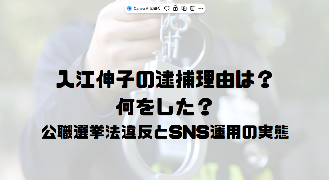 入江伸子の逮捕理由は？何をした？公職選挙法違反とSNS運用