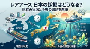 レアアース 日本の採掘はどうなる？に関する日本と海洋を示すイラスト