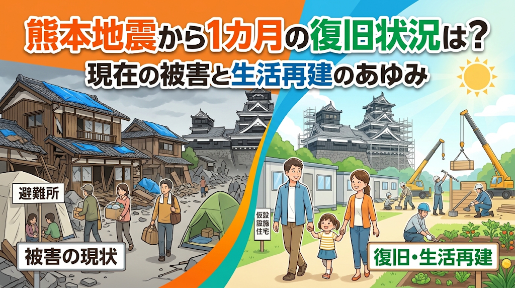 熊本地震から1カ月の復旧状況は？現在の被害と生活再建