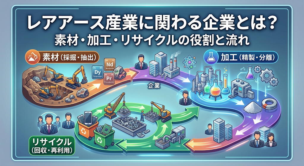 レアアース産業に関わる企業