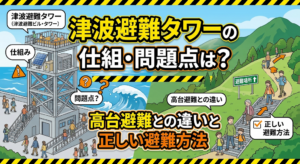 津波避難タワーの仕組・問題点は？高台避難との違いと正しい避難方法