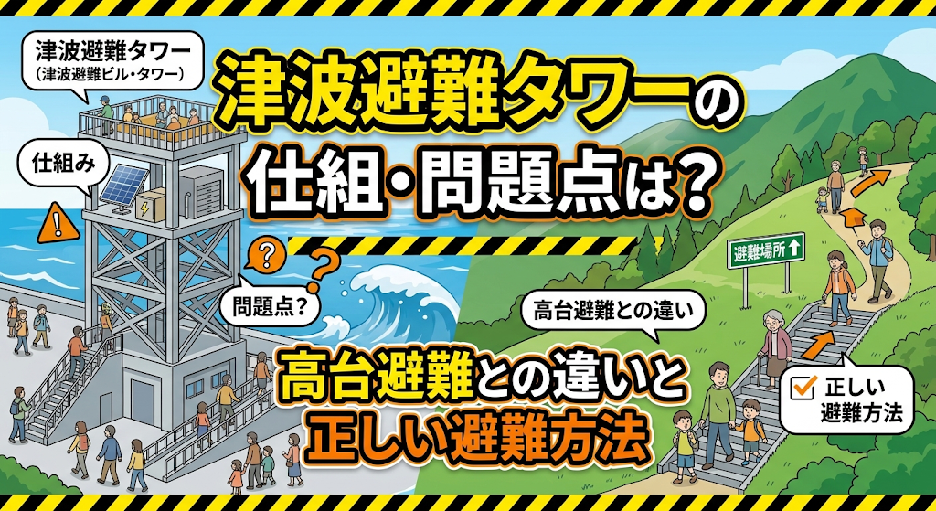 津波避難タワーの仕組・問題点は？高台避難との違いと正しい避難方法