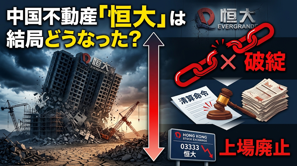 中国不動産「恒大」は結局どうなった？破綻から清算・上場廃止まで