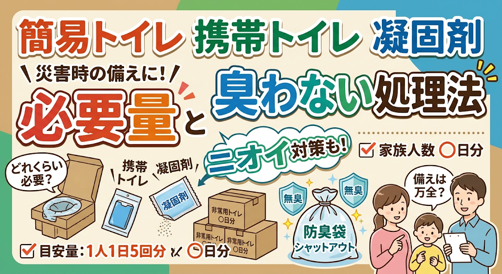 災害時に一番困る「トイレ」！簡易トイレの家族別必要量と臭わない処理