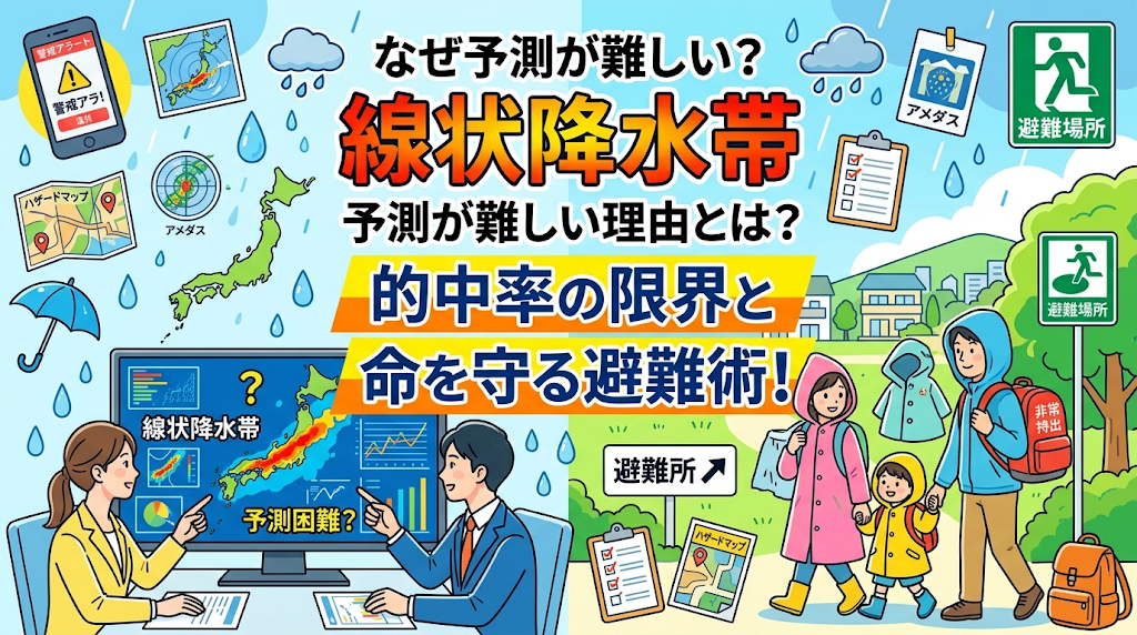 線状降水帯の予測が難しい理由とは？的中率の限界と命を守る避難術