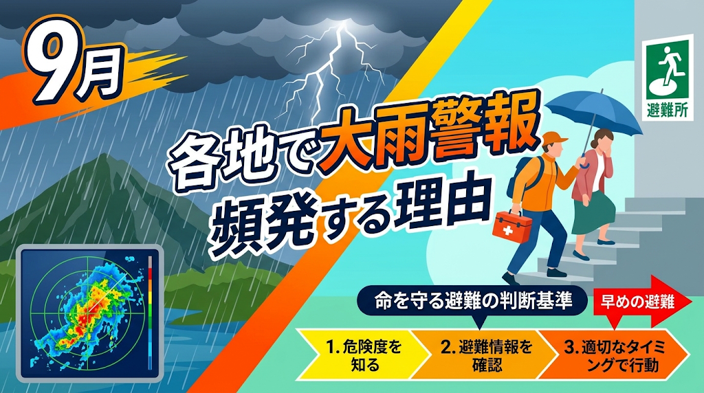 9月各地で大雨警報が頻発する理由と命を守る避難の判断基準
