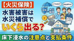 【火災保険】水害被害は水災補償でいくら出る？床下浸水の注意点と支払条件