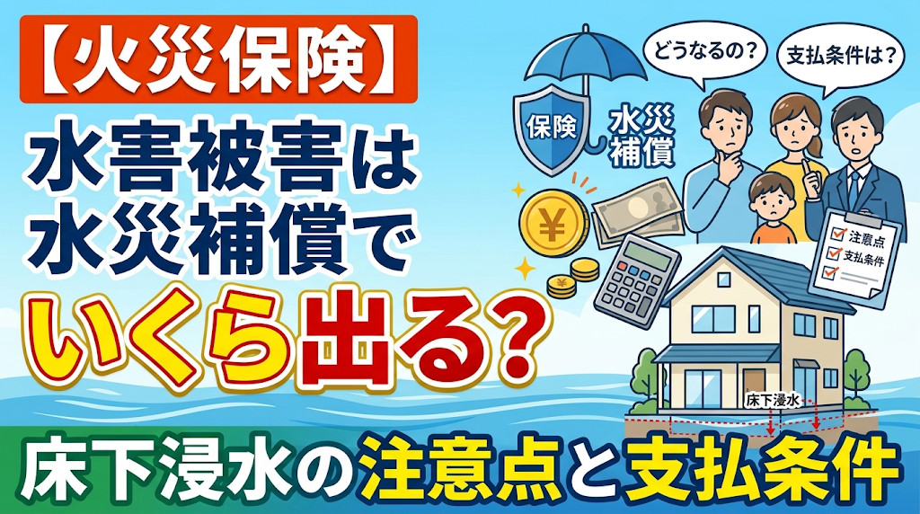 【火災保険】水害被害は水災補償でいくら出る？床下浸水の注意点と支払条件