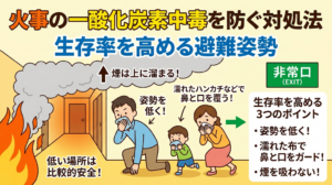 火事の一酸化炭素中毒を防ぐ対処法｜生存率を高める避難の姿勢は？