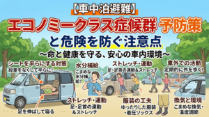 車中泊避難の際のエコノミークラス症候群予防策と危険を防ぐ注意点