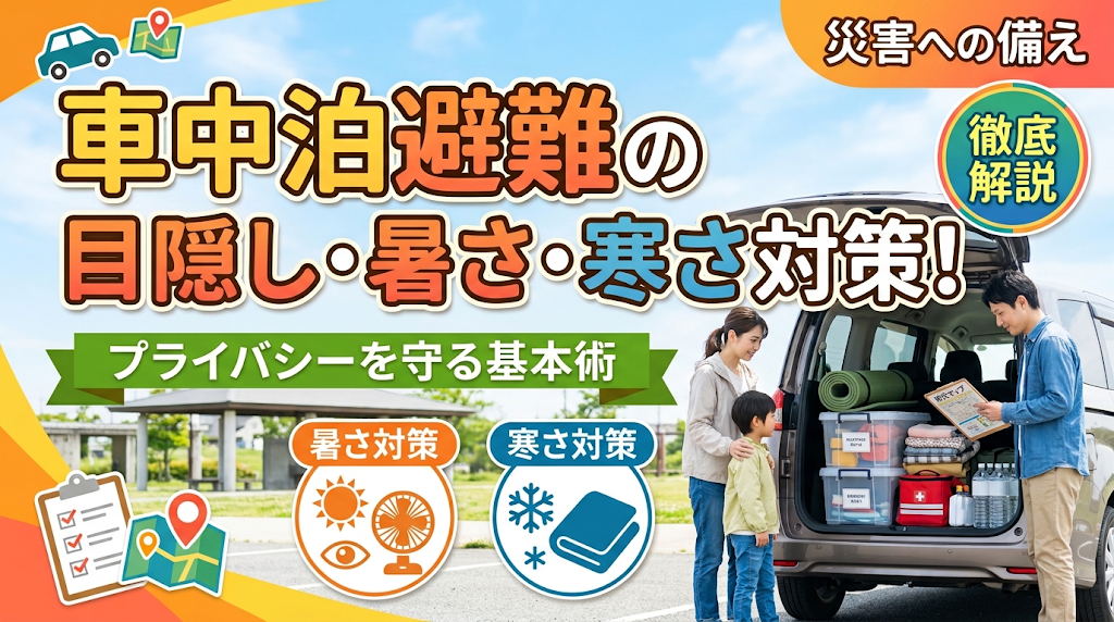 車中泊避難の目隠し・暑さ、寒さ対策は？プライバシーを守る基本術