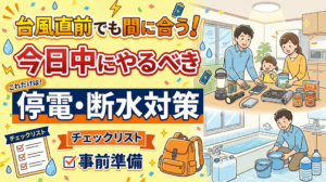 台風直前でも間に合う準備とは？今日中にやるべき停電・断水対策