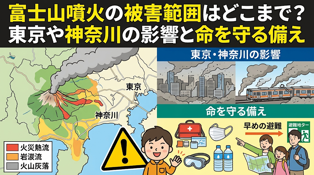 富士山噴火の被害範囲はどこまで？東京や神奈川の影響と命を守る備え