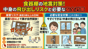 食器棚の地震対策！飛び出し防止ロックの選び方と後付け法