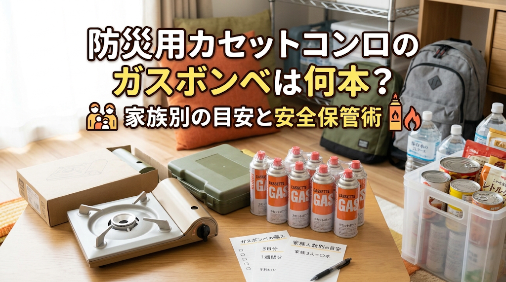 防災用カセットコンロのガスボンベは何本？家族別の目安と安全保管術