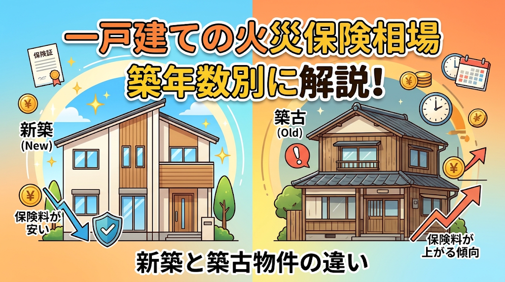 一戸建ての火災保険相場を築年数別に解説！新築と築古物件の違い