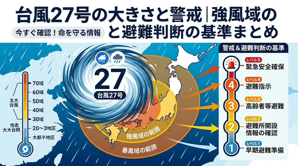 台風27号の大きさと警戒｜強風域の範囲と避難判断の基準まとめ